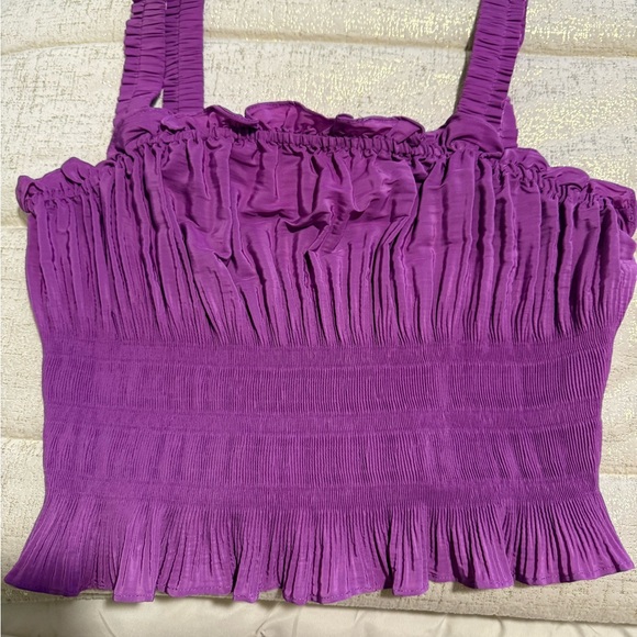 Ramy Brook Light Blue Ruffled Top - Picture 2 of 4